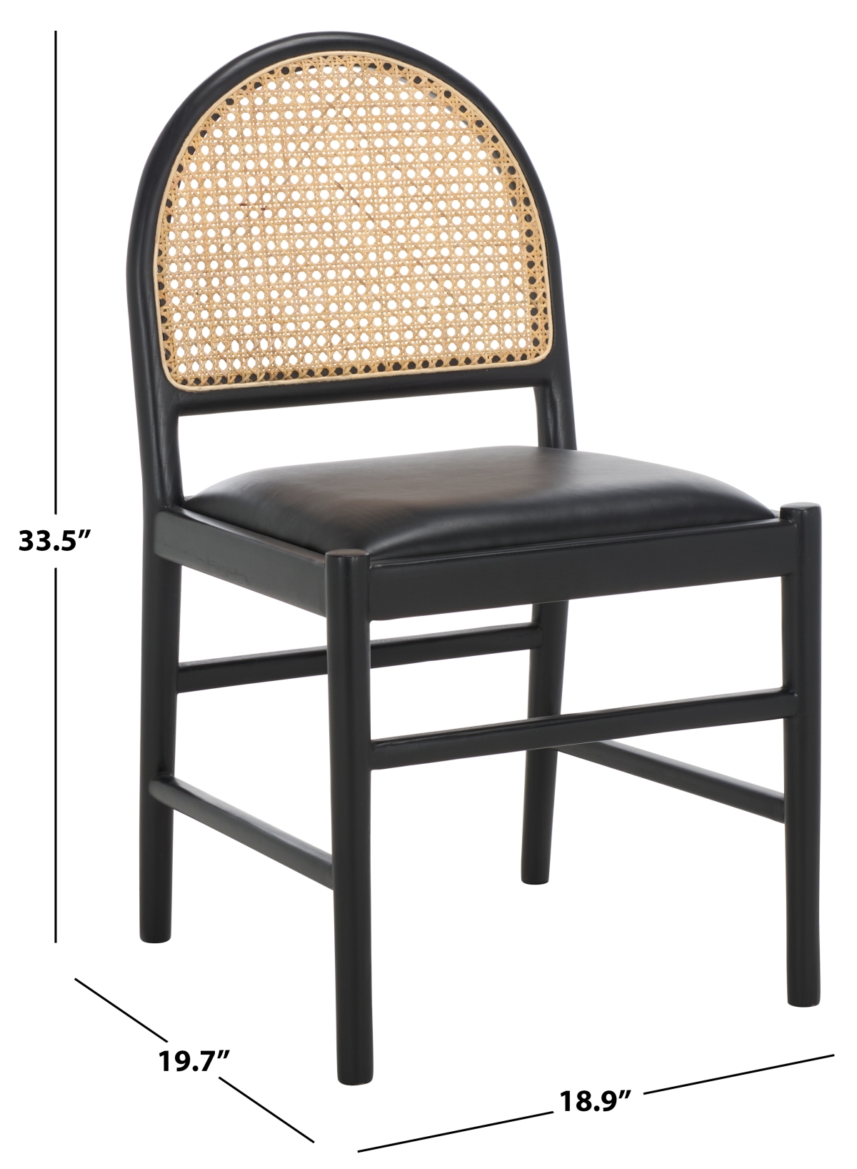 Laylie Rattan & Leather Chair - Black - Image 9