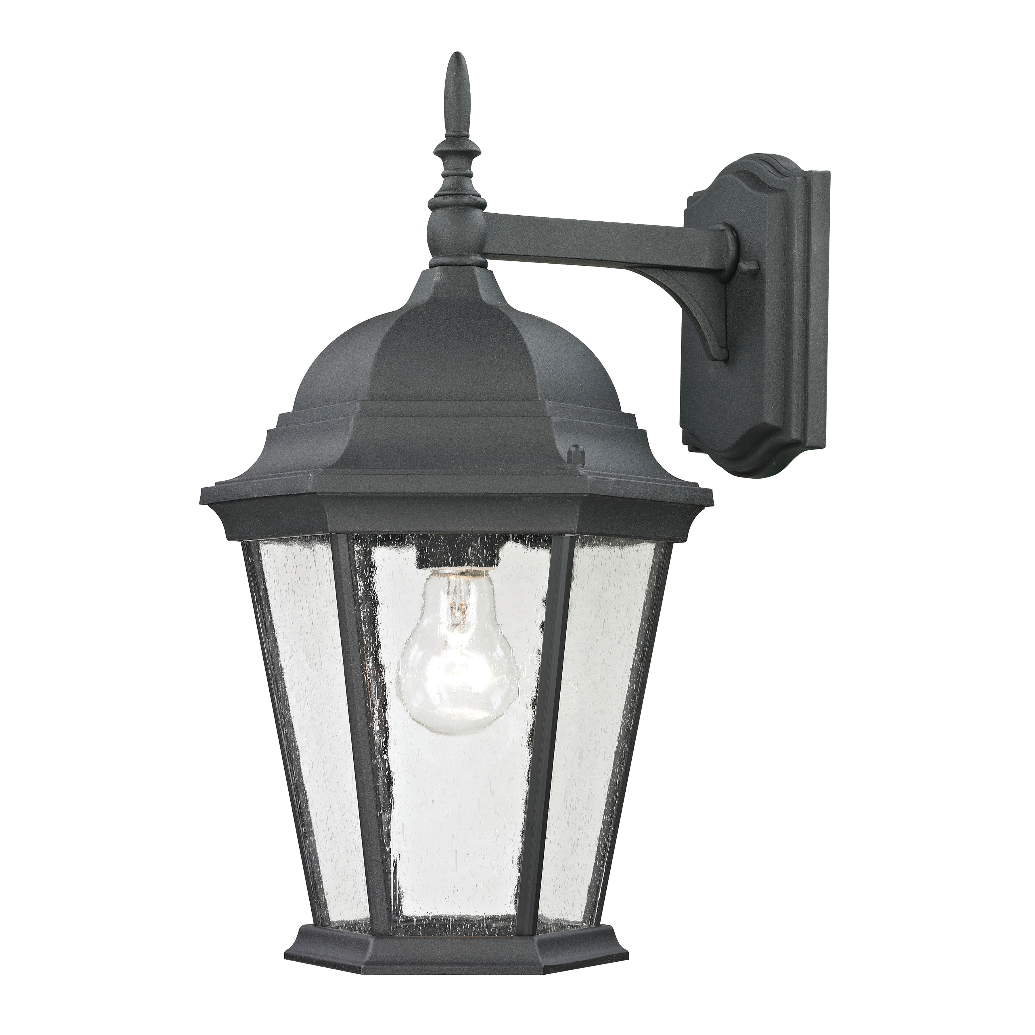 Temple Hill 18'' High 1-Light Outdoor Sconce - Matte Textured Black - Image 0