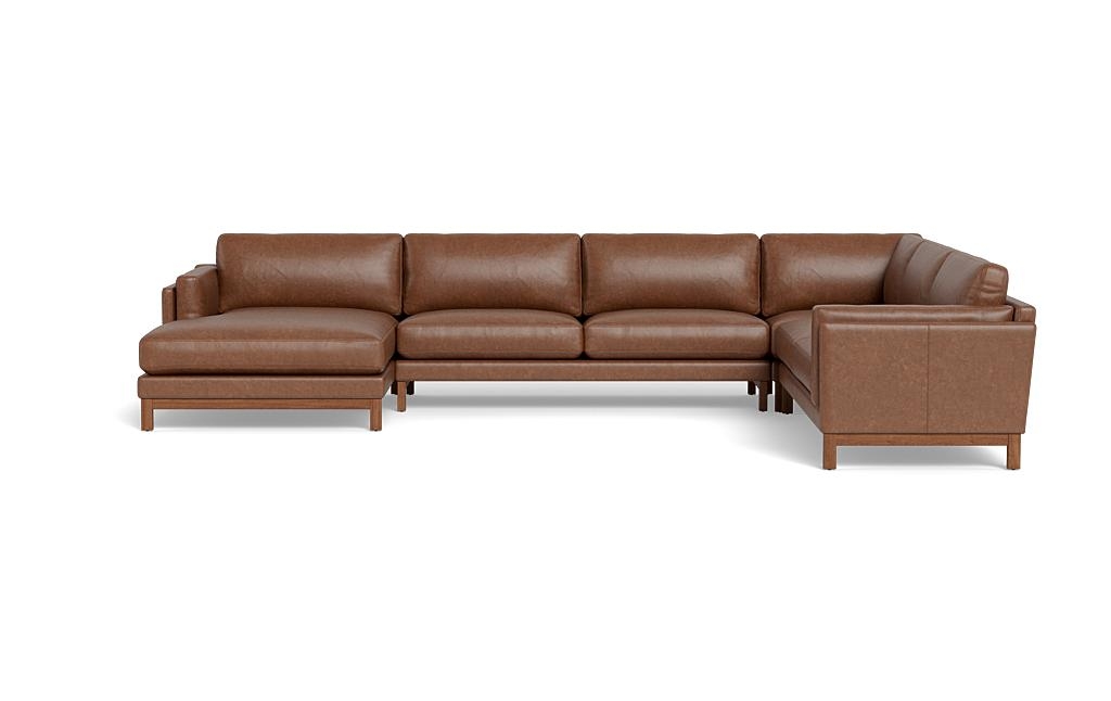 Gaby Leather Corner Sectional with Left Chaise - Image 0