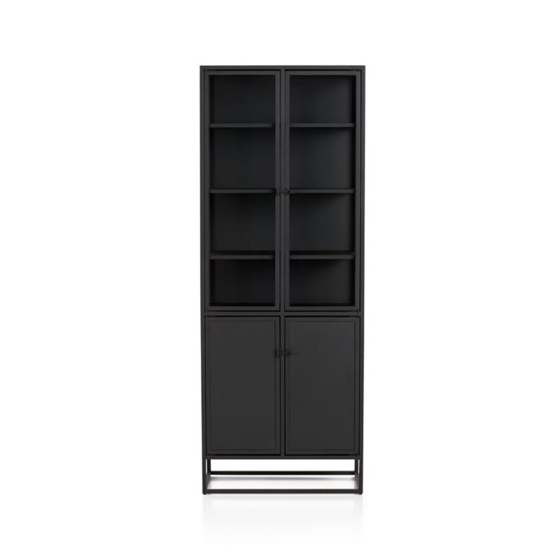 Casement Black Tall Storage Cabinet - Image 6