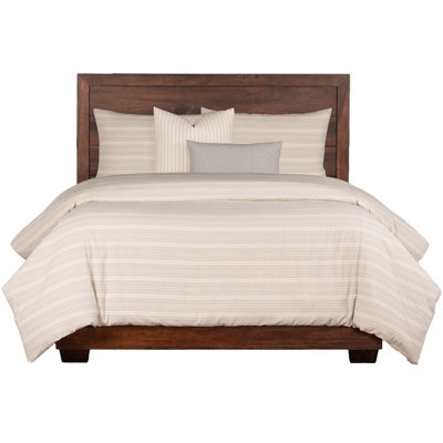 Birch Lane Ticking Stripe Pewter Farmhouse 7-Piece Duvet Cover Set