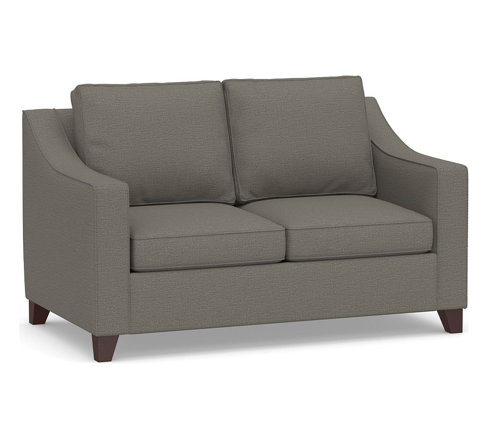 Cameron Slope Arm Upholstered Loveseat 60.5", Polyester Wrapped Cushions, Chunky Basketweave Metal - Image 0