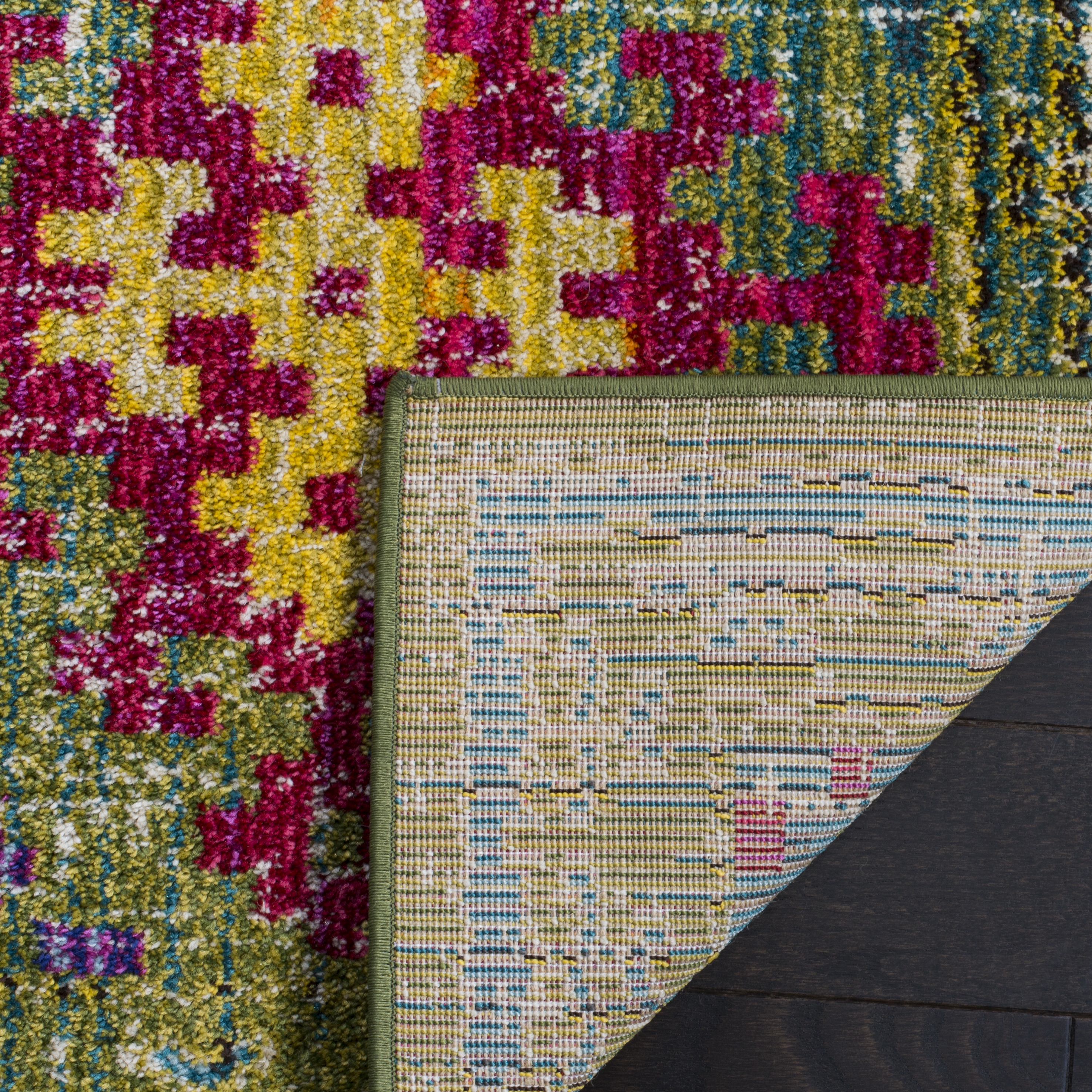 Arlo Home Woven Area Rug, MNC244G, Green/Multi,  3' X 5' - Image 2