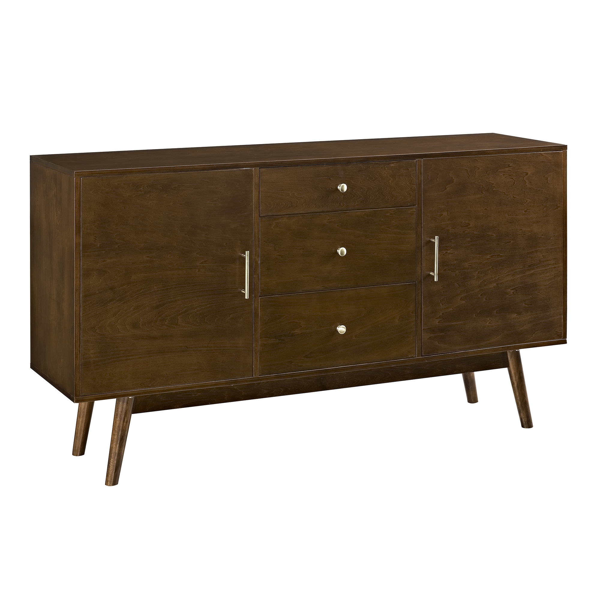 60" Mid Century Modern Wood TV Stand - Walnut - Image 0
