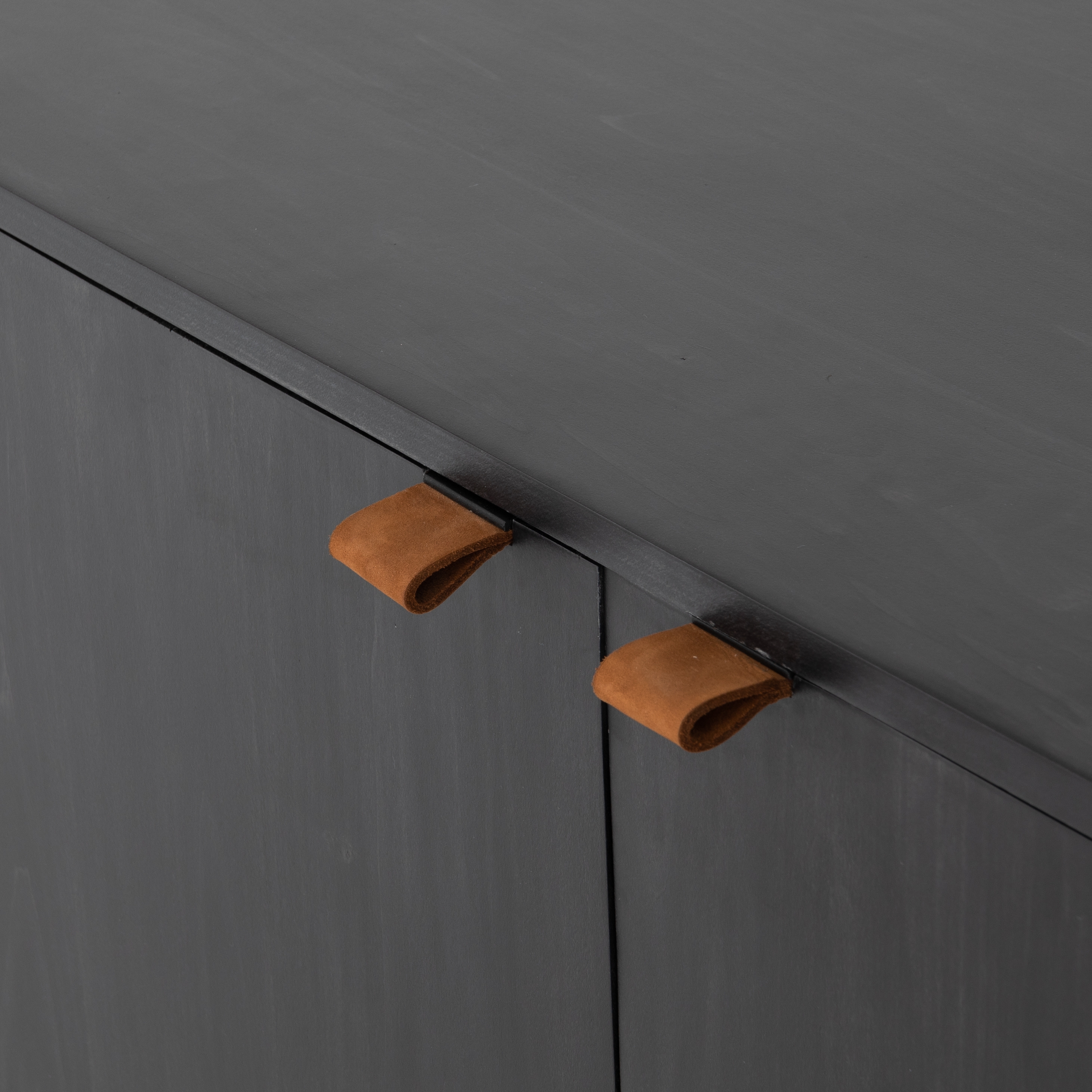 Trey Media Console-Black Wash Poplar - Image 9