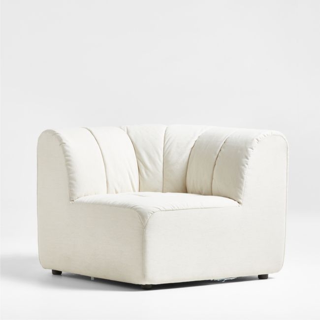 Jade Heathered Ivory Upholstered Corner Chair - Image 0