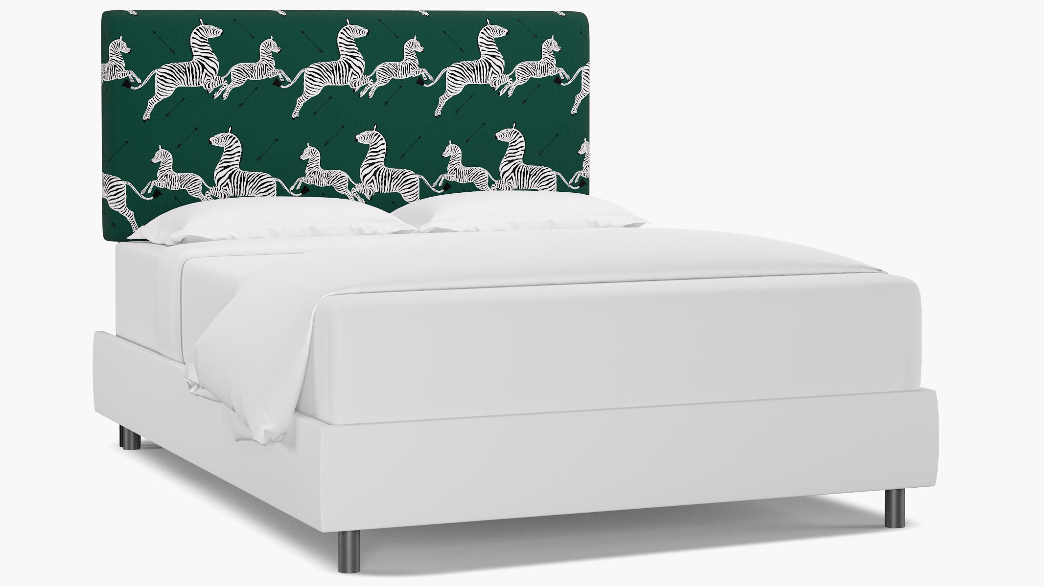 Square Back Headboard, Emerald Zebra, Queen - Image 0