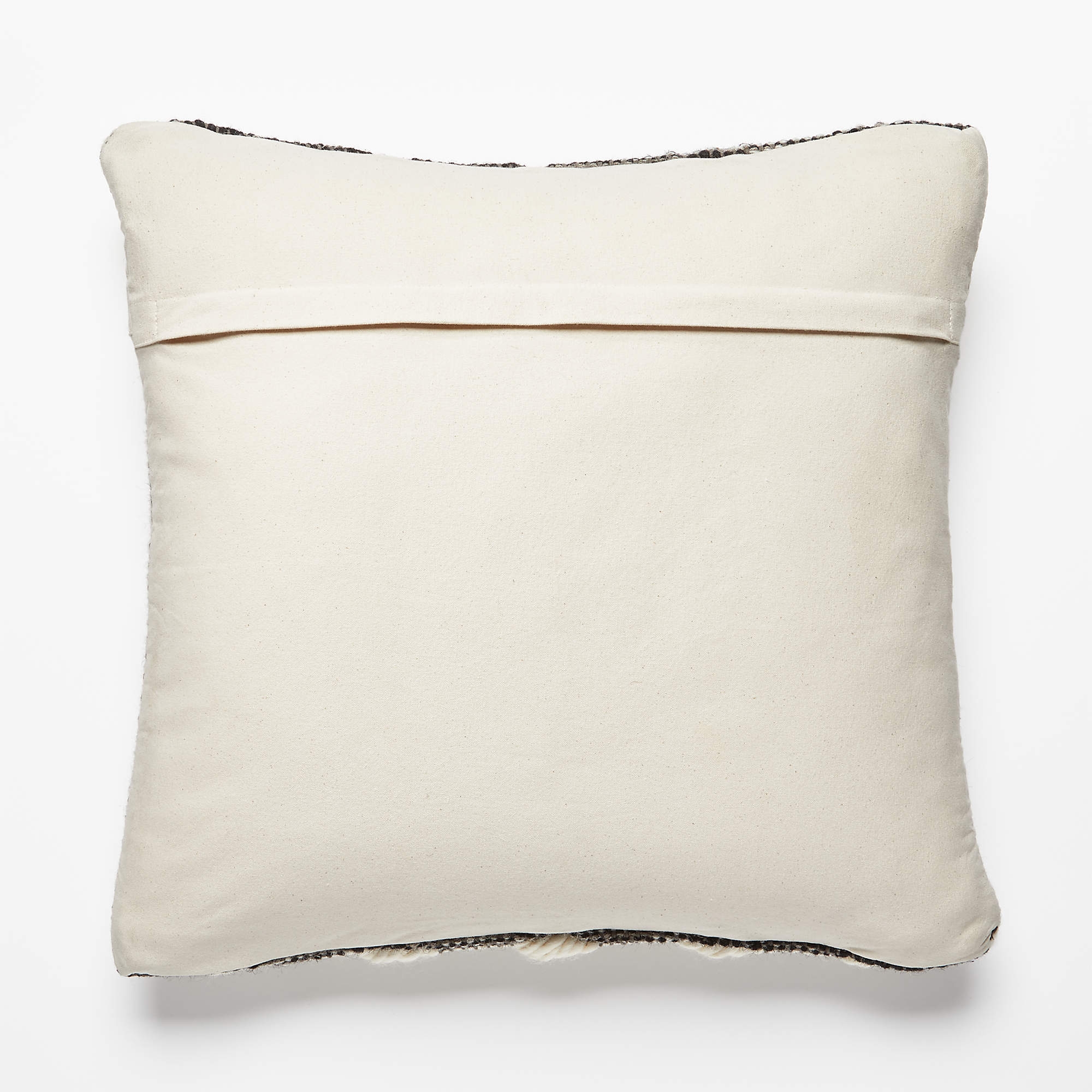 Simon Ivory White Wool Throw Pillow with Feather-Down Insert 20" - Image 2