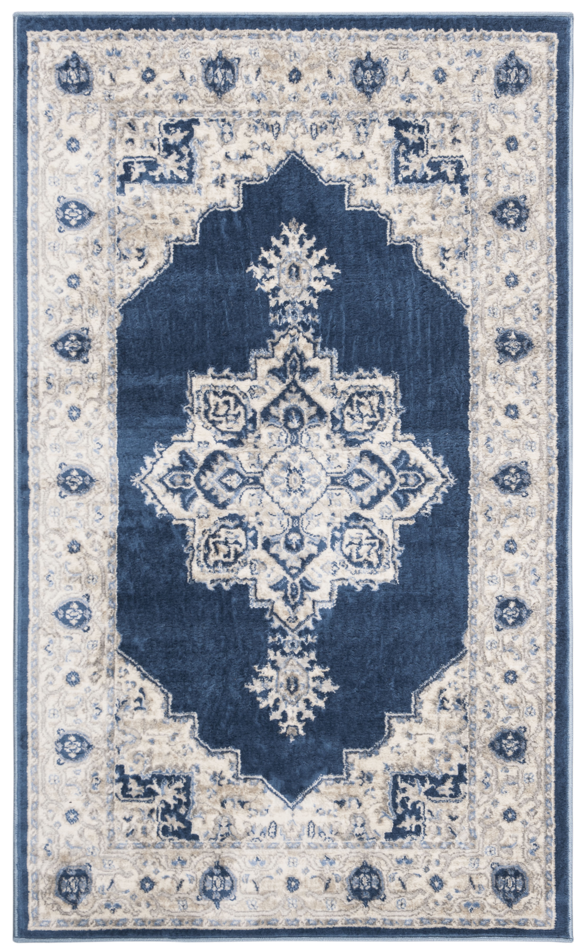 Arlo Home Woven Area Rug, BNT865N, Navy/Cream,  4' X 6' - Image 0