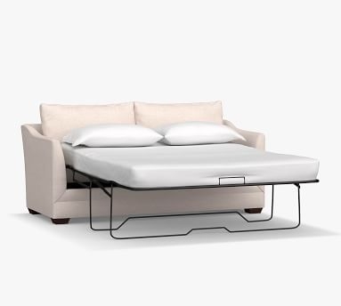Celeste Upholstered Sleeper Sofa, Memory Foam Cushions, Twill White - Image 3