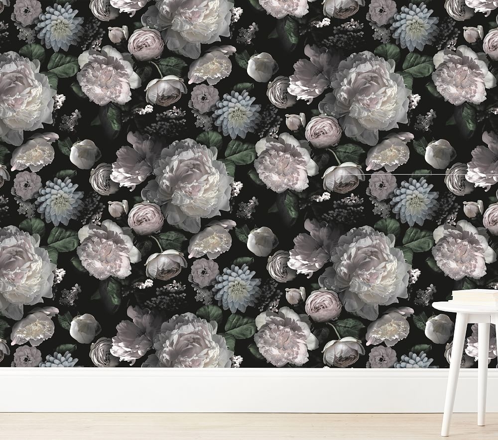 Tempaper Moody Floral Wallpaper, Dark Multi - Image 0