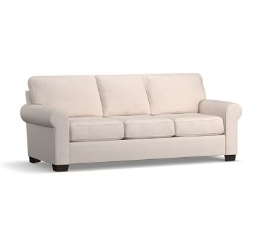 Buchanan Roll Arm Upholstered Loveseat 79", Polyester Wrapped Cushions, Performance Heathered Basketweave Platinum - Image 5
