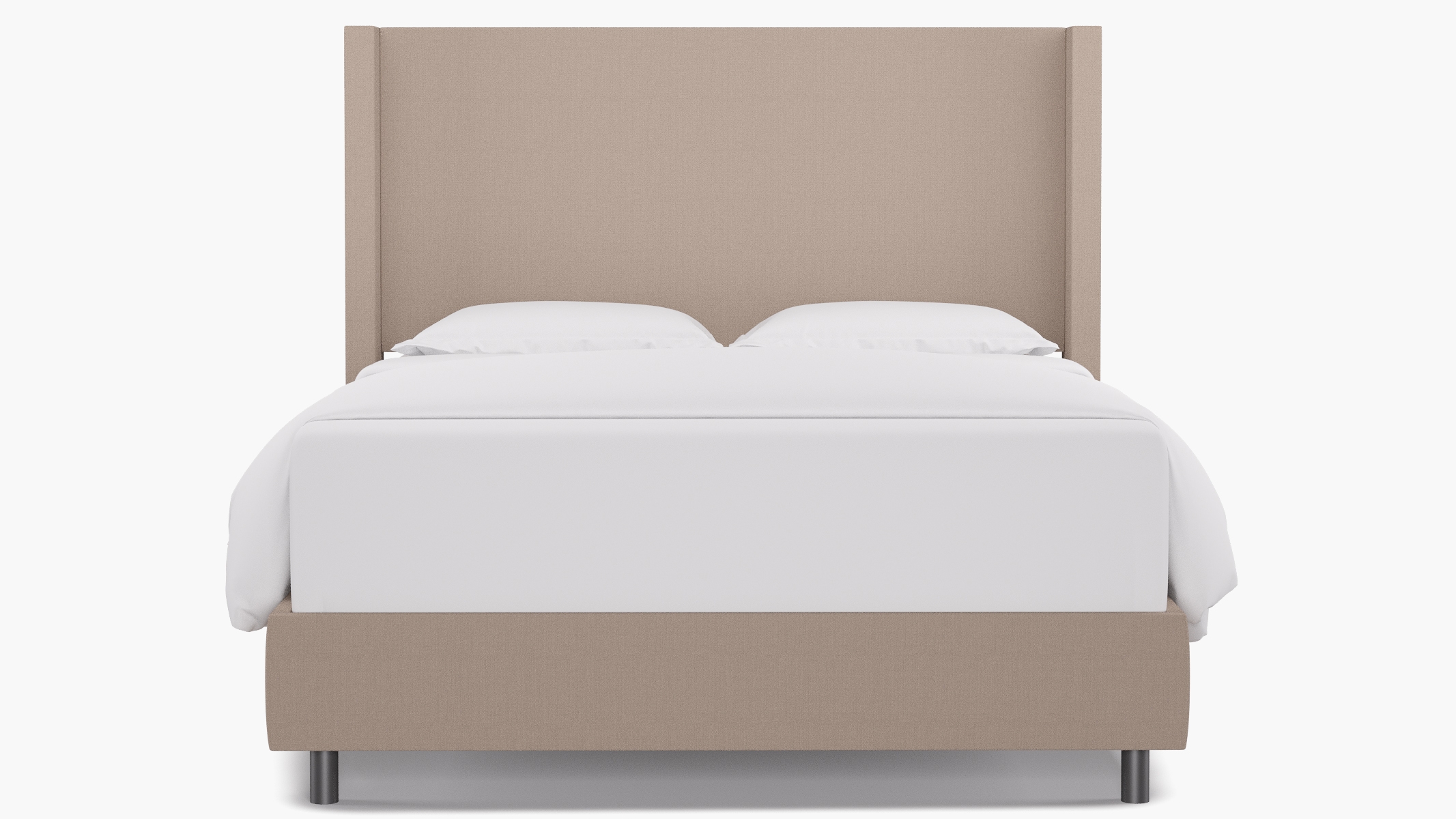 Modern Wingback Bed, Husk Everyday Linen, Queen - Image 1