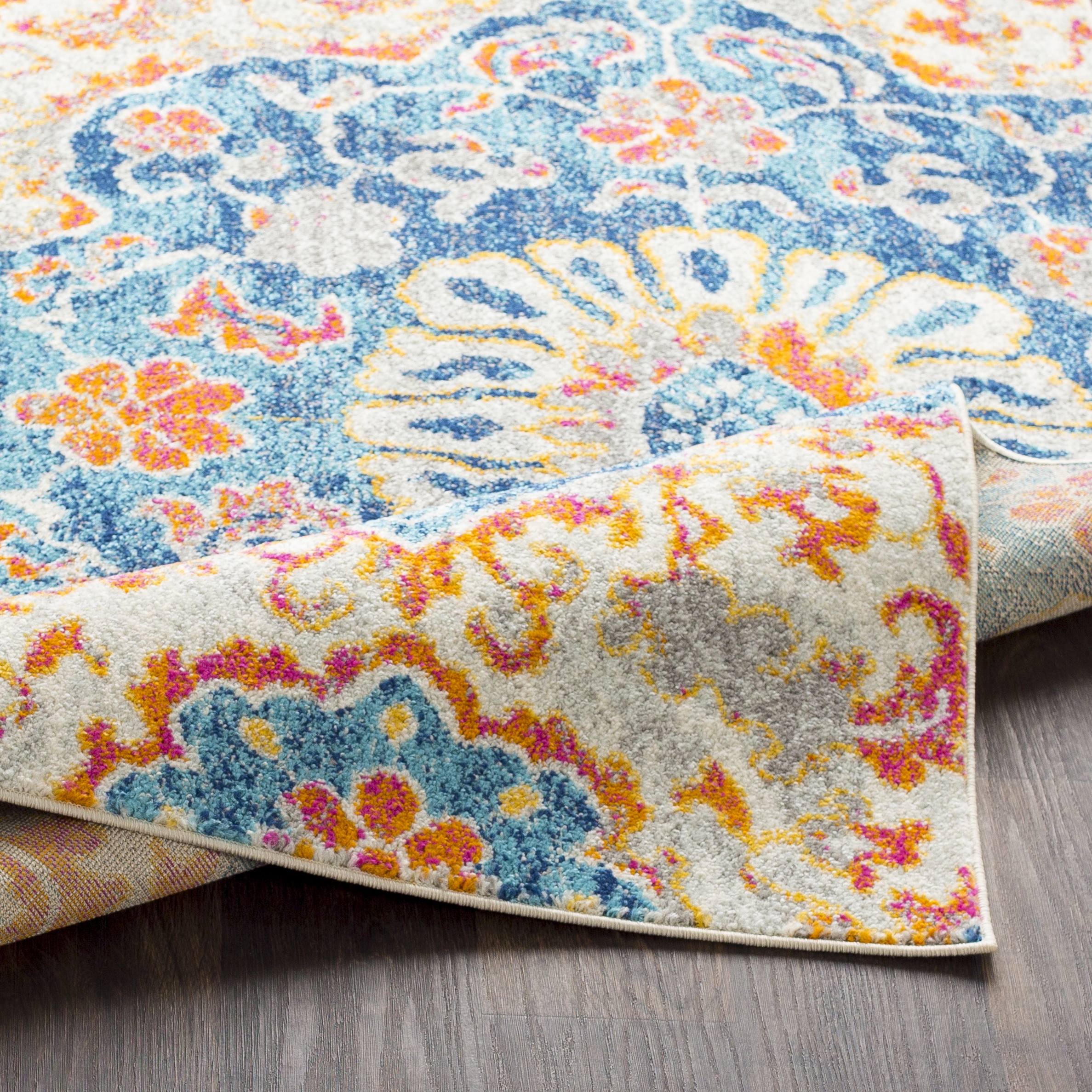 Elaziz Blue Indoor 2' x 3' Machine Woven Rug - Image 4