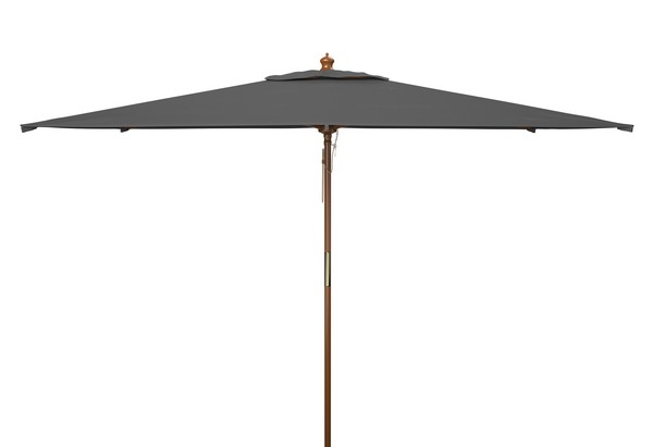Aklin 10Ft Wood Umbrella - Grey - Safavieh - Image 0