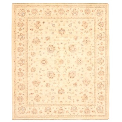 One-of-a-Kind Hand-Knotted New Age 8'2" x 9'9" Wool Area Rug in Beige - Image 0