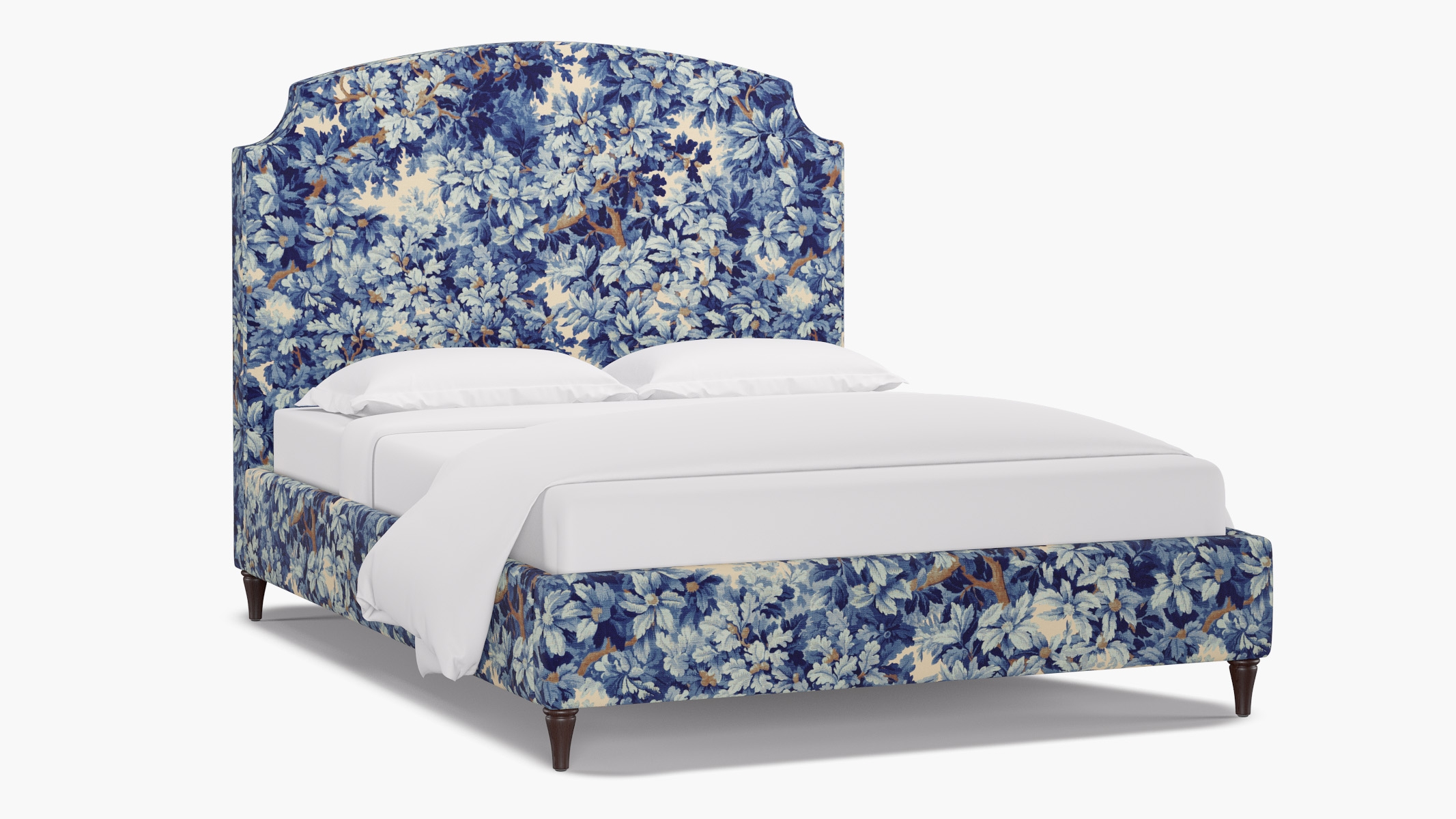 Cove Bed, Limoges Bois De Chene, Espresso Decorative Tapered Leg, Queen - Image 1