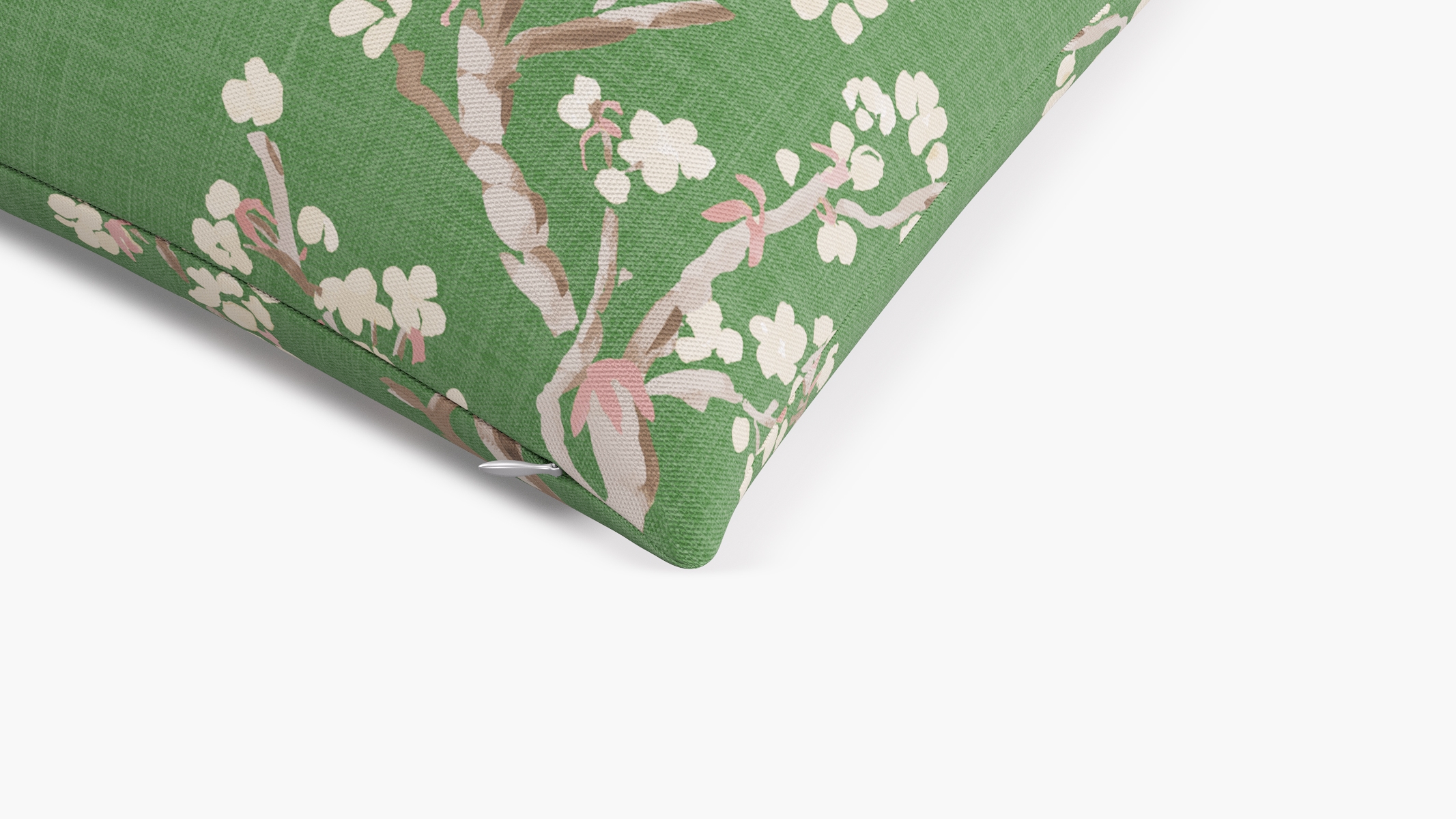 Throw Pillow 20", Jade Cherry Blossom, 20" x 20" - Image 1