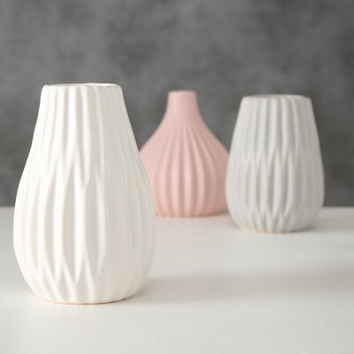 3 Piece Spaulding Pink/Rose/Mauve Stoneware Table Vase Set - Image 0