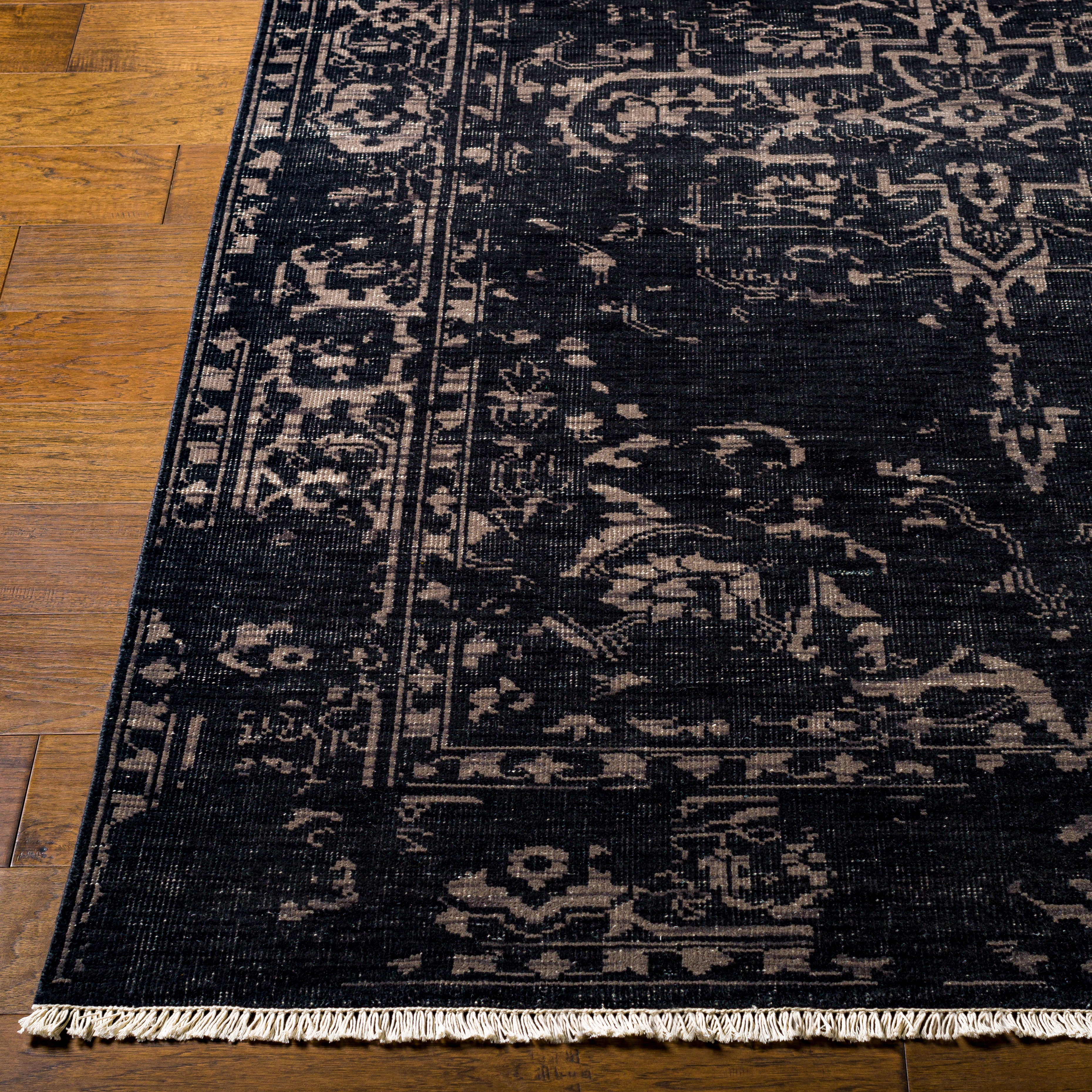 Festival Black Indoor 9' x 13' Handmade Rug - Image 1