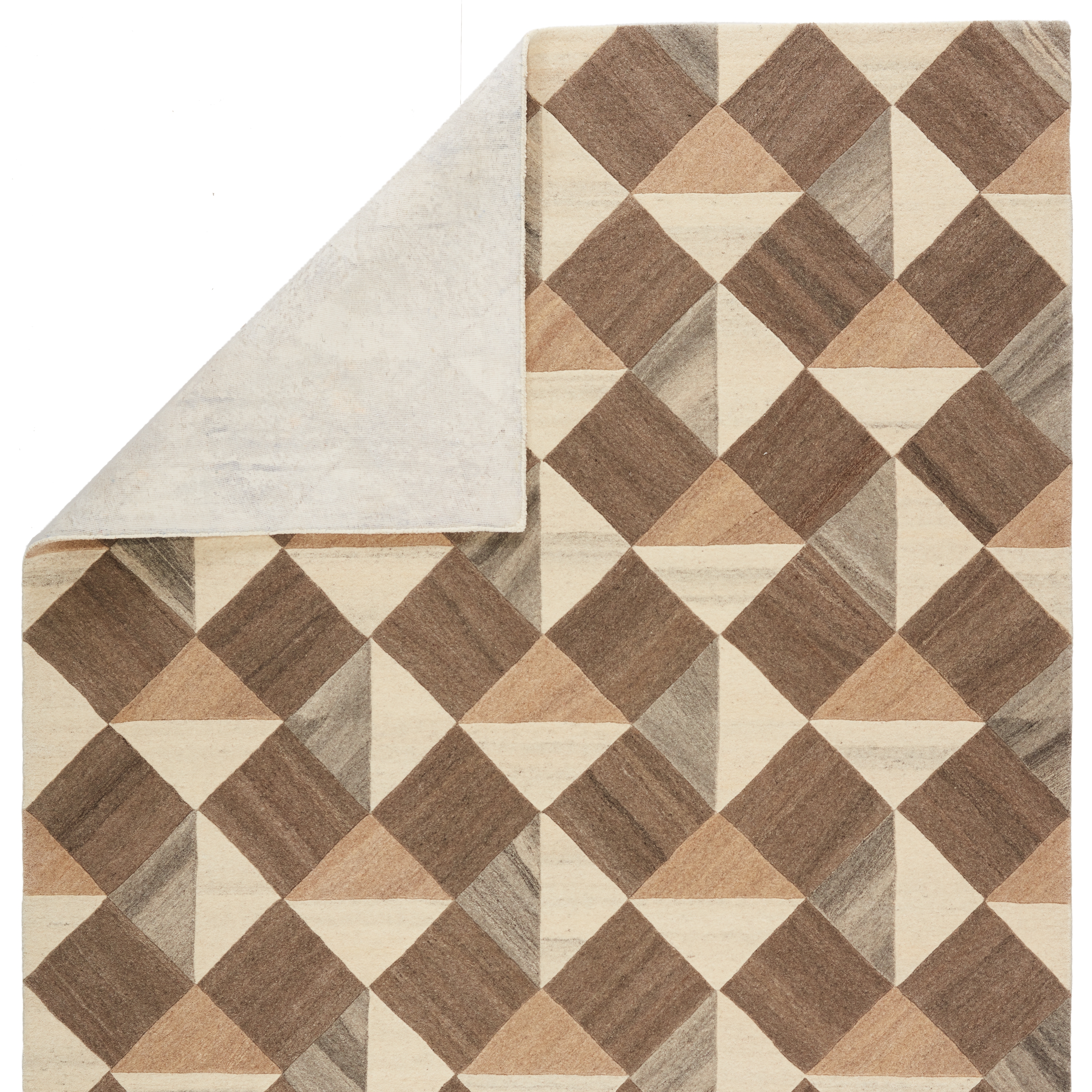 Verde Home by Paris Handmade Geometric Brown/ Cream Area Rug (5'X8') - Image 2