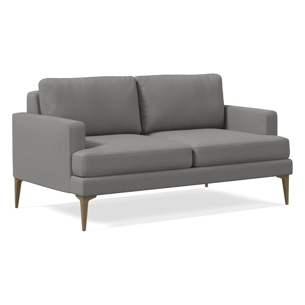 Andes 60" Multi-Seat Sofa, Petite Depth, Performance Washed Canvas, Storm Gray, BB - Image 0