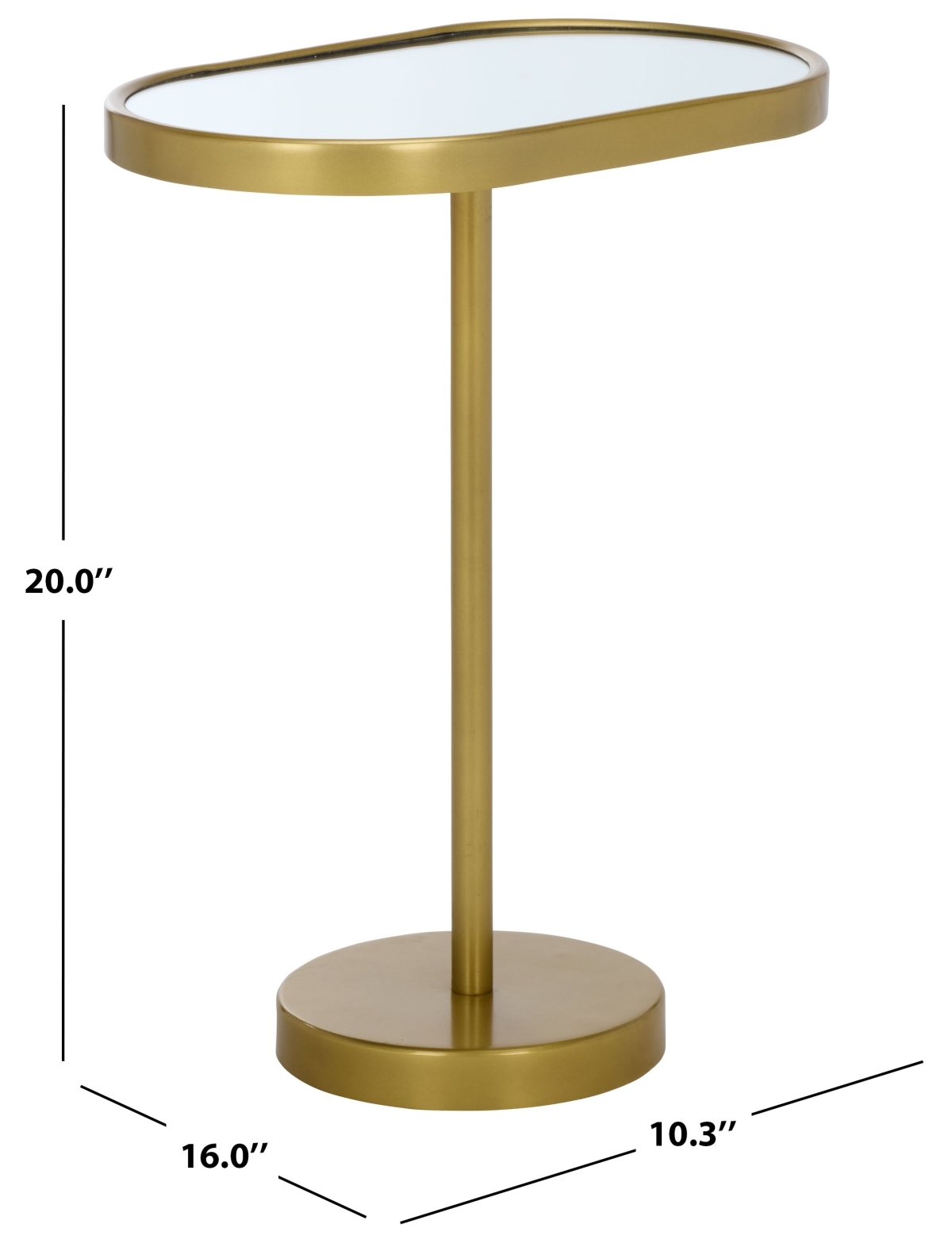 Ikaky Side Table - Gold / Mirror - Safavieh - Image 6