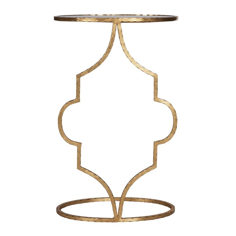 Worlds Away Hammered Cigar End Table Color: Gold - Image 0