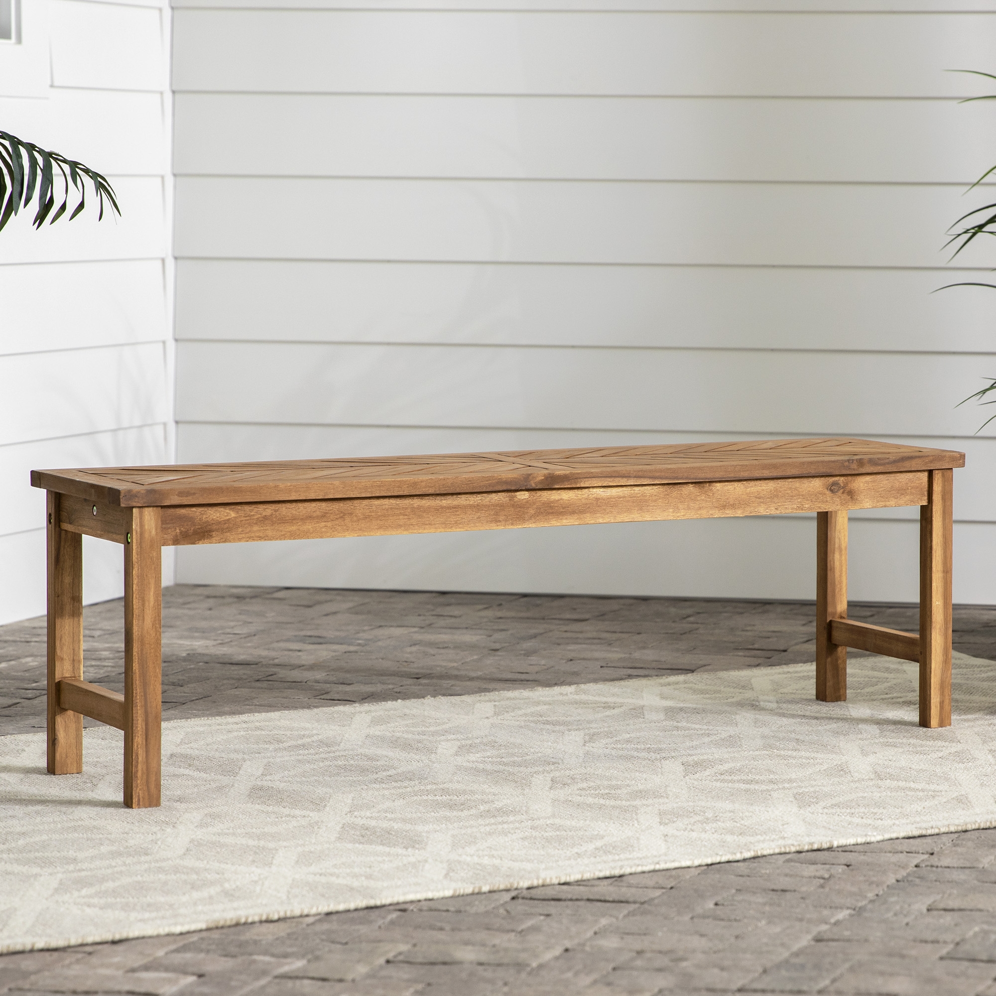 Vincent 53" Modern Patio Dining Bench - Brown - Image 4