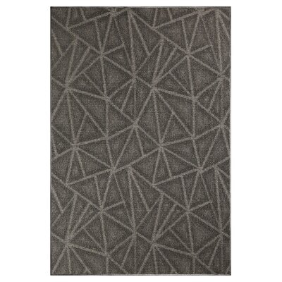 Indoor Outdoor Custom Size Area Rugs Made In USA Pattern Geometrical Comes In Ten Colors And Nine Shapes Rectangular,Round,Square,Runners,Oval,Hexagon,Octagon,Half Round - Dark Gray, 5' X 6' Area Rugs - Image 0