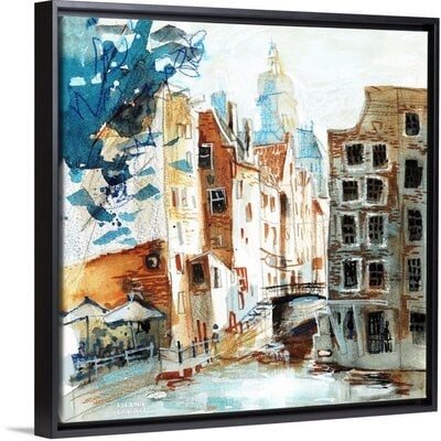 Amsterdam - Armbrug Framed On Canvas by Eleanor Doughty Painting - Image 0