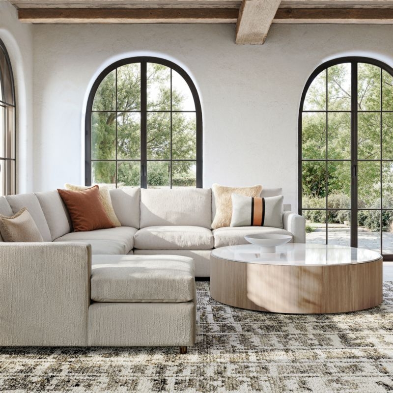 Troupe Marble and Natural Pine Wood 36" Round Coffee Table - Image 7