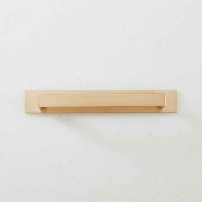 Damon Brushed Brass Handle with Back Plate 5" - Image 0