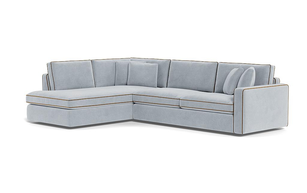 James 3-Seat Left Bumper Sectional with Contrast Piping - Image 2