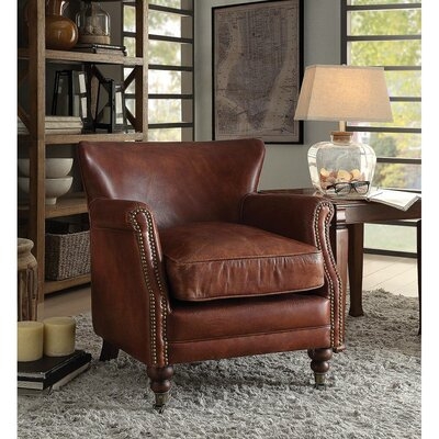 Retta 24" W Genuine Leather Top Grain Leather Club Chair - Image 0