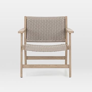 Teak Wood + Rope Outdoor Chair, Washed Brown - Image 2