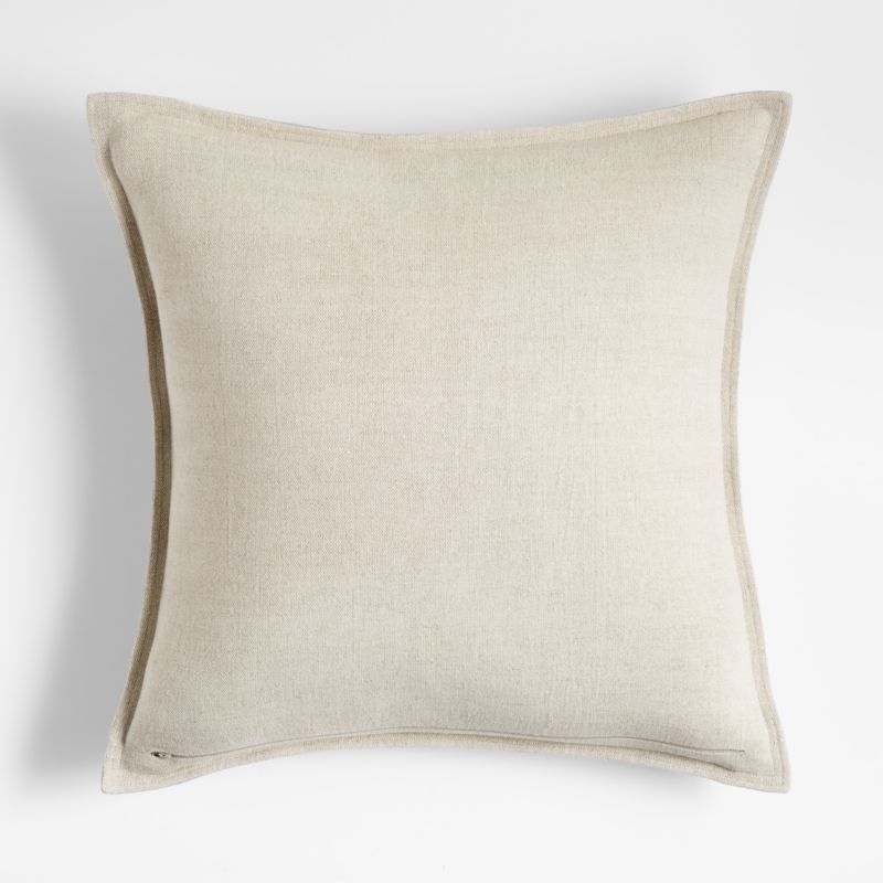 Quarry 20"x20" Laundered Linen Throw Pillow with Feather Insert - Image 1