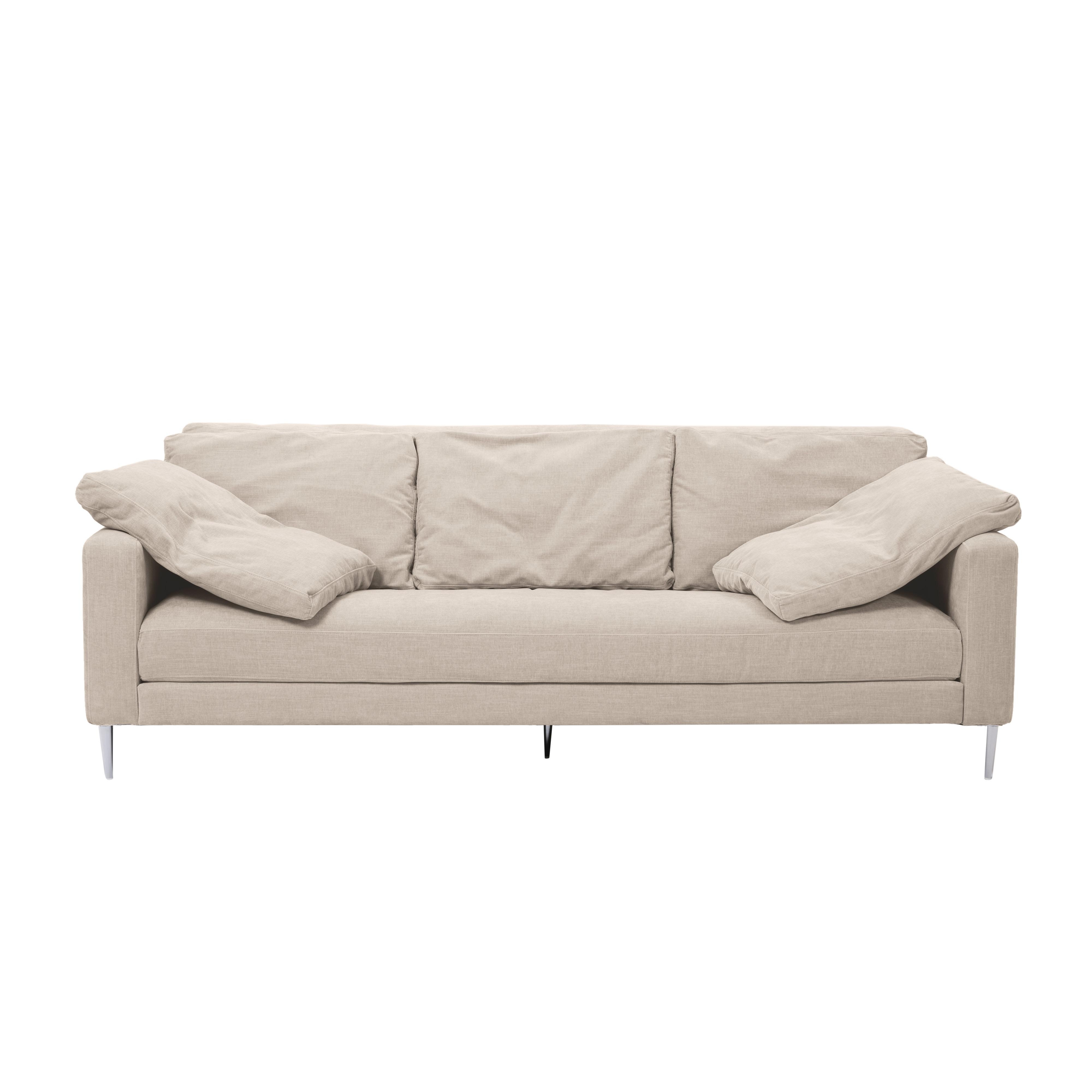 Vari Beige Textured Velvet Lounge Sofa - Image 1