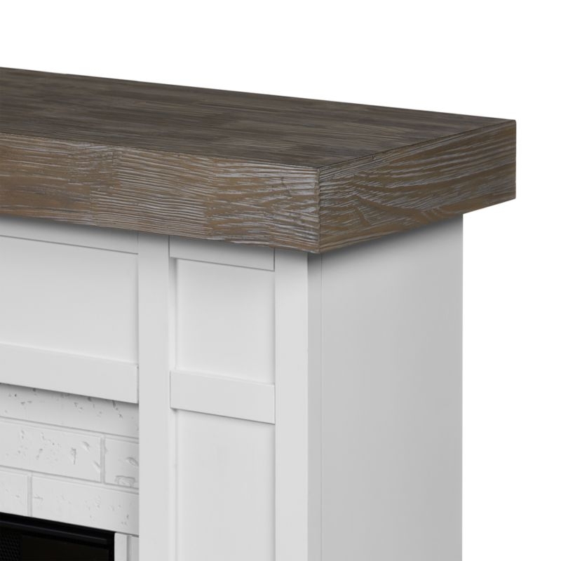 Cravenhall White and Brown Wood Electric Fireplace - Image 5