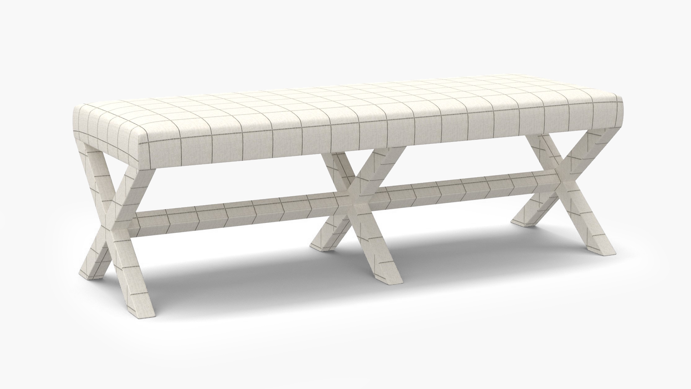 Double X Bench, Coal Windowpane - Image 1
