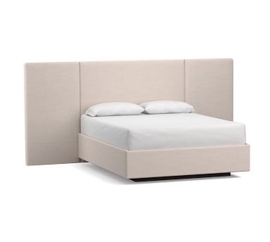 Sorento Upholstered Footboard Storage Platform Bed, Queen, Sunbrella(R) Performance Slub Tweed White - Image 3