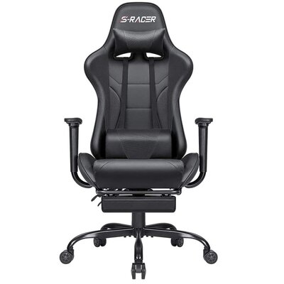 Faux Leather PC & Racing Gaming Chair with Footrest - Image 0
