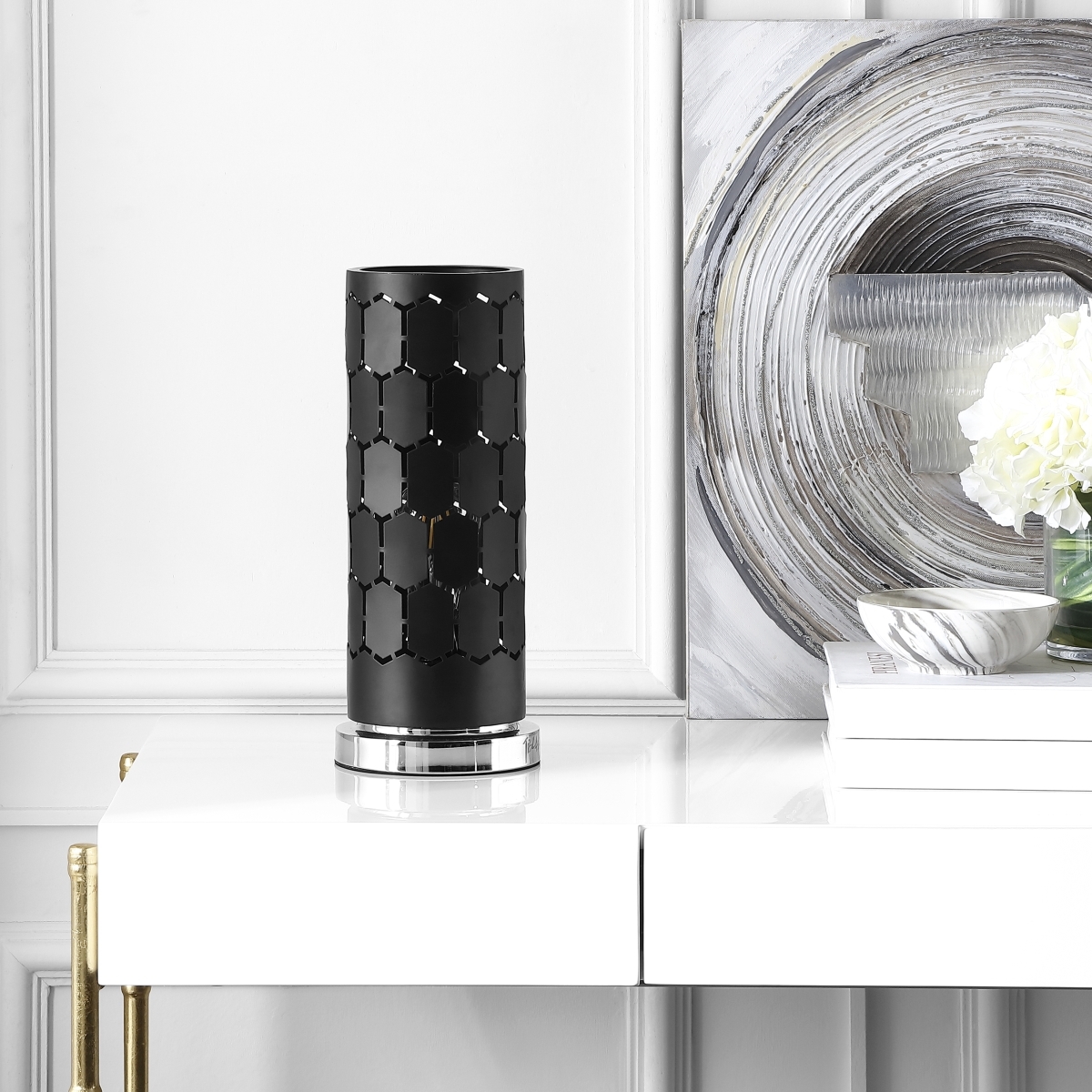 Navo Table Lamp - Black - Safavieh - Image 1