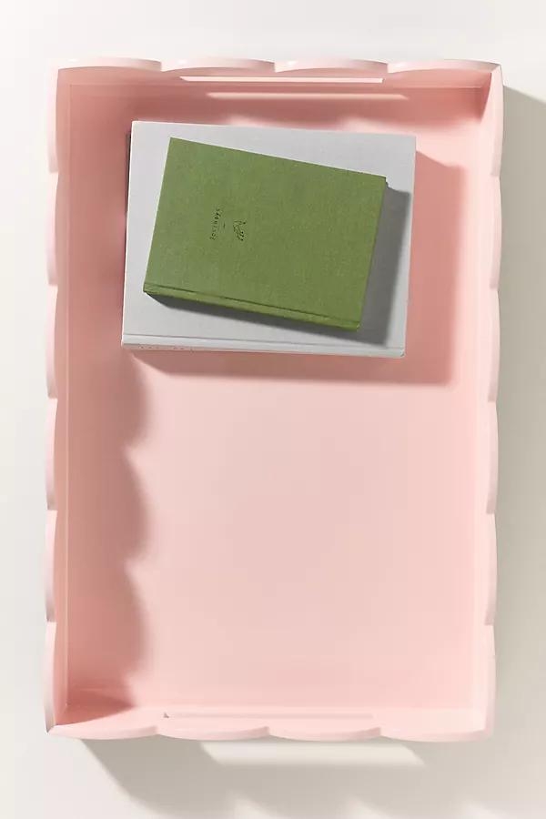 Two-Tone Large Scallop Lacquer Tray - Image 0