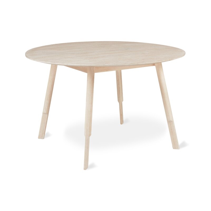 Gus* Modern Bracket Round Solid Wood Dining Table Base Color: White Wash, Top Color: White Wash - Image 0