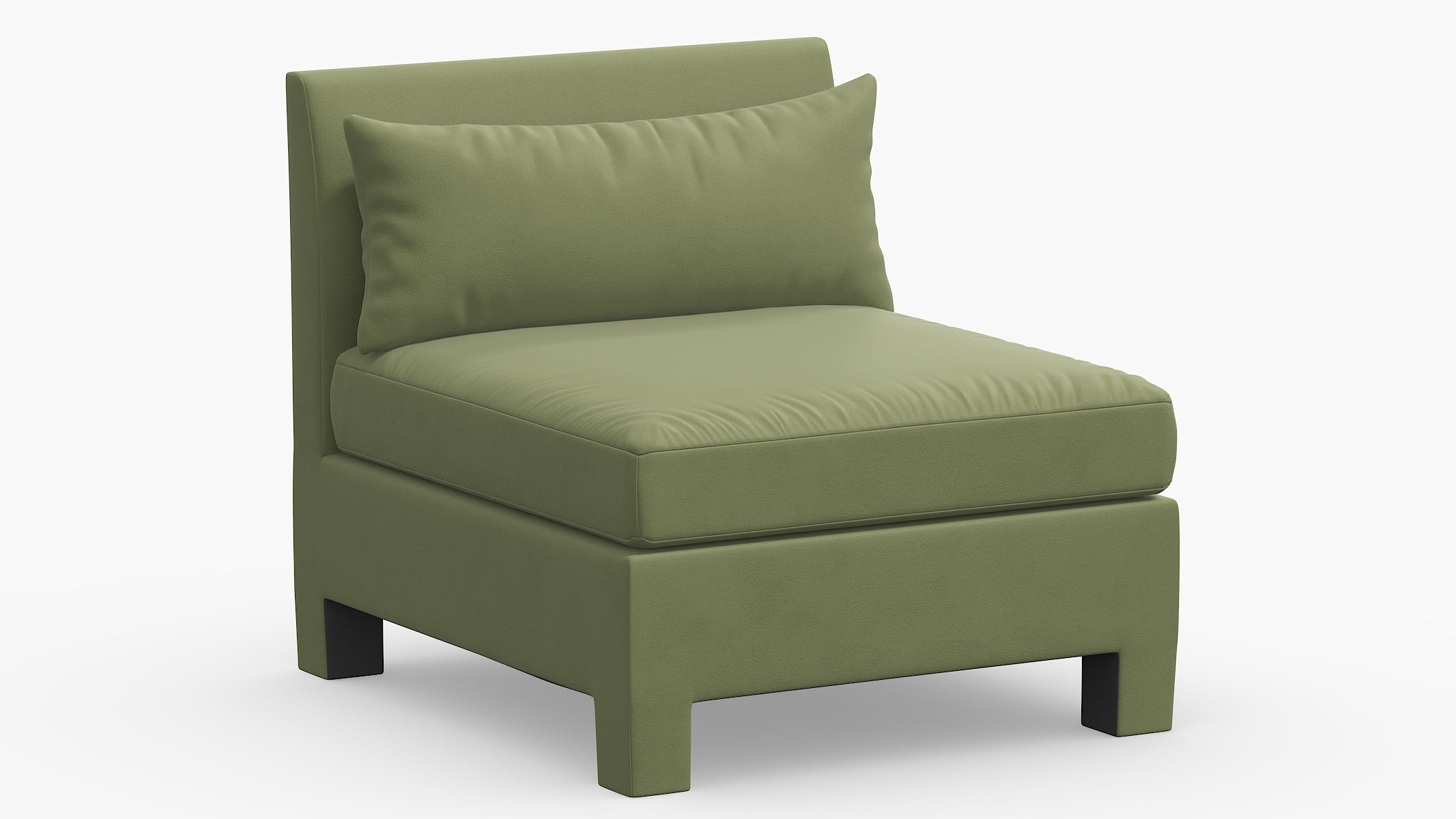 Modern Slipper Chair, Vert Classic Velvet - Image 0