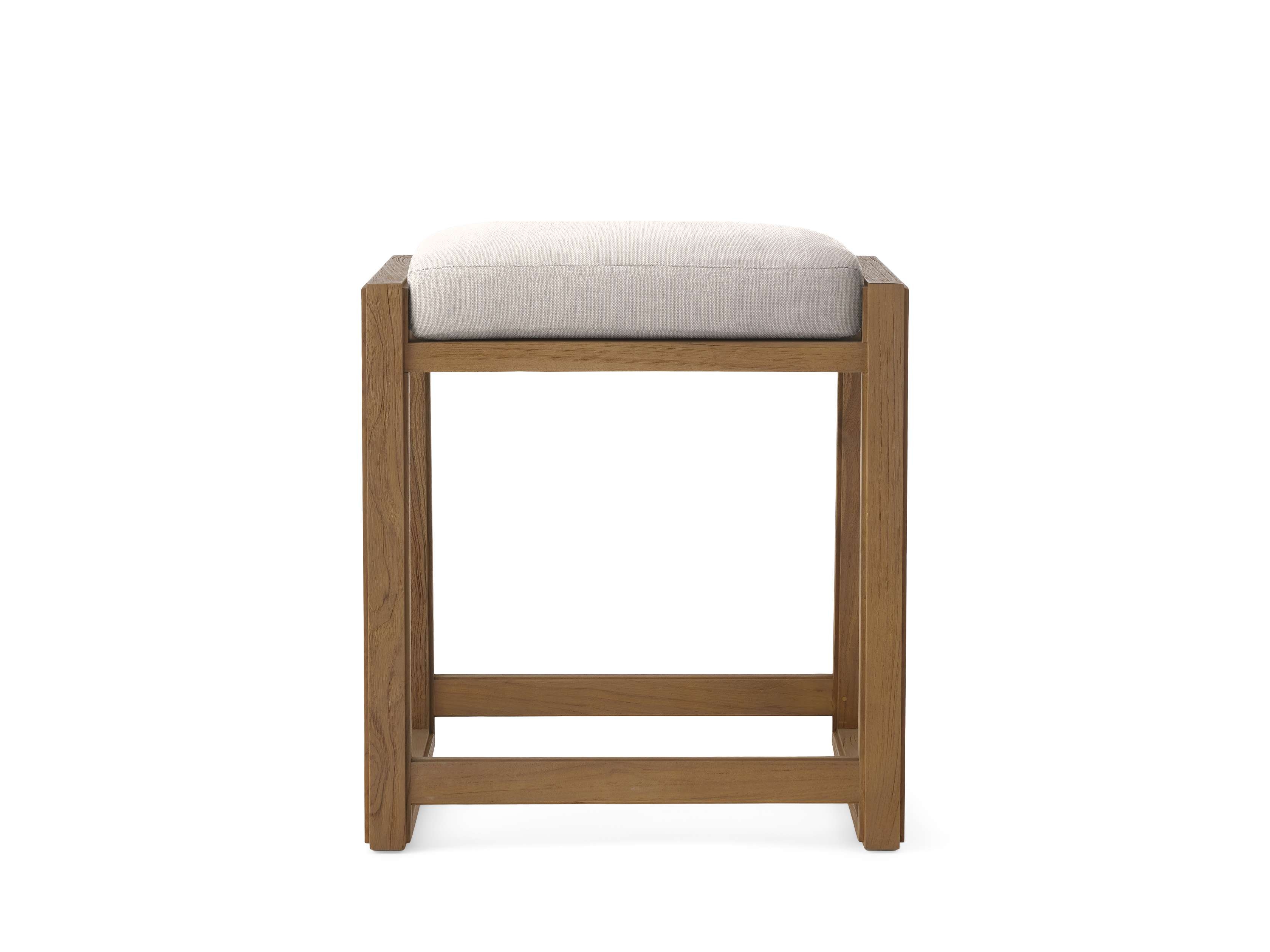 Canyon Outdoor Backless Counter Stool Teak in Natural  Starboard Lace/Weathered Fawn - Image 0