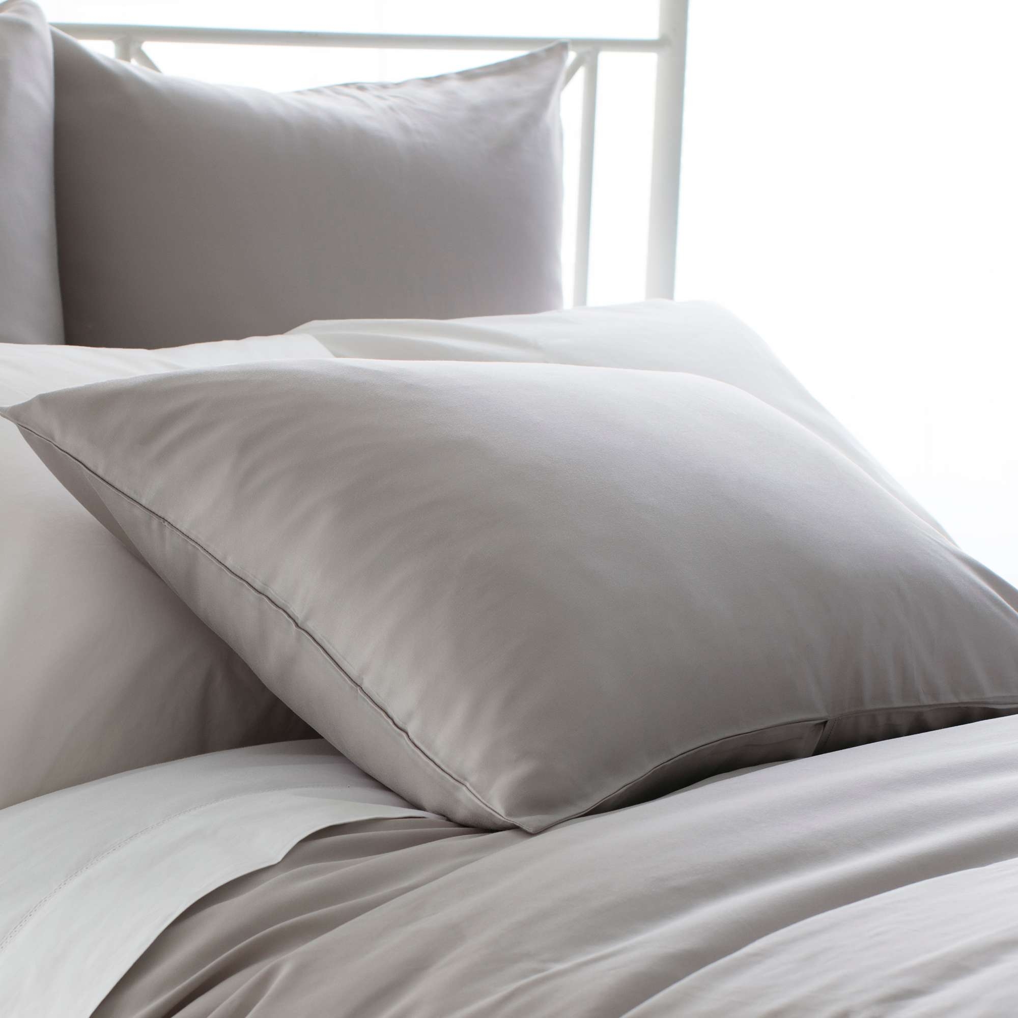 Silken Solid Grey Sham - Image 0