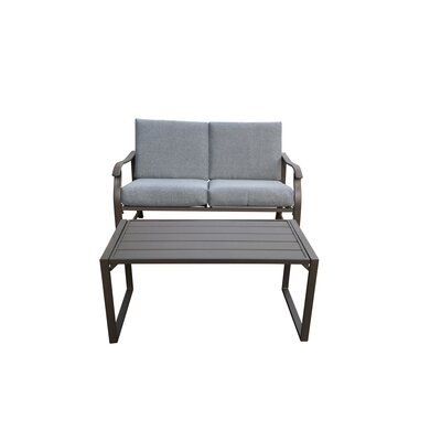 Metal 2 - Person Seating Group With Cushions - Image 0