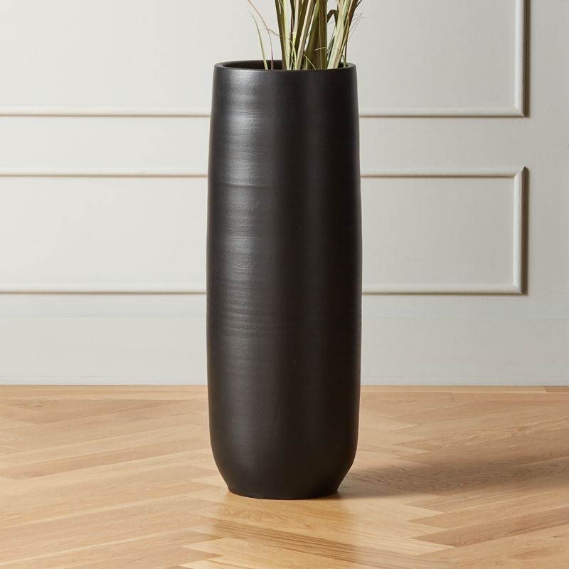 Rie Large Black Hand-Thrown Vase - Image 2